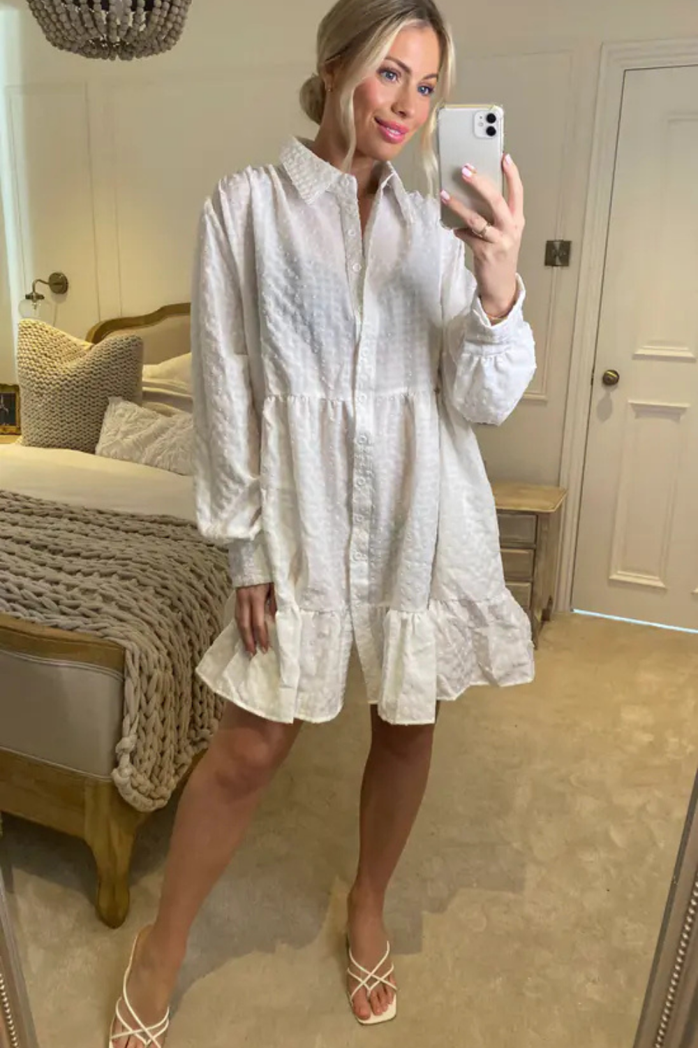 White Oversized Shirt Dress